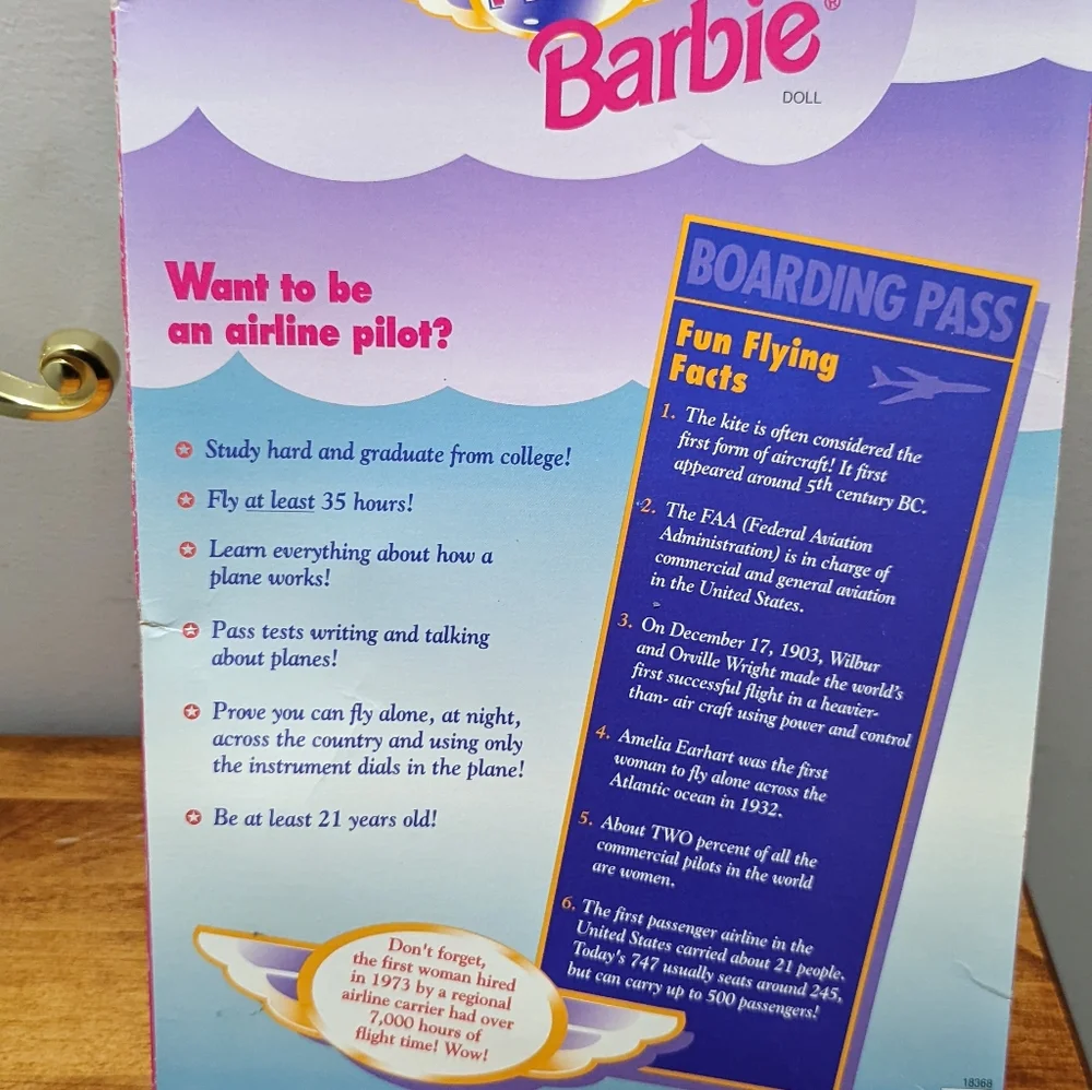 1997 Pilot Barbie.  We can do anything Career Barbie Nib